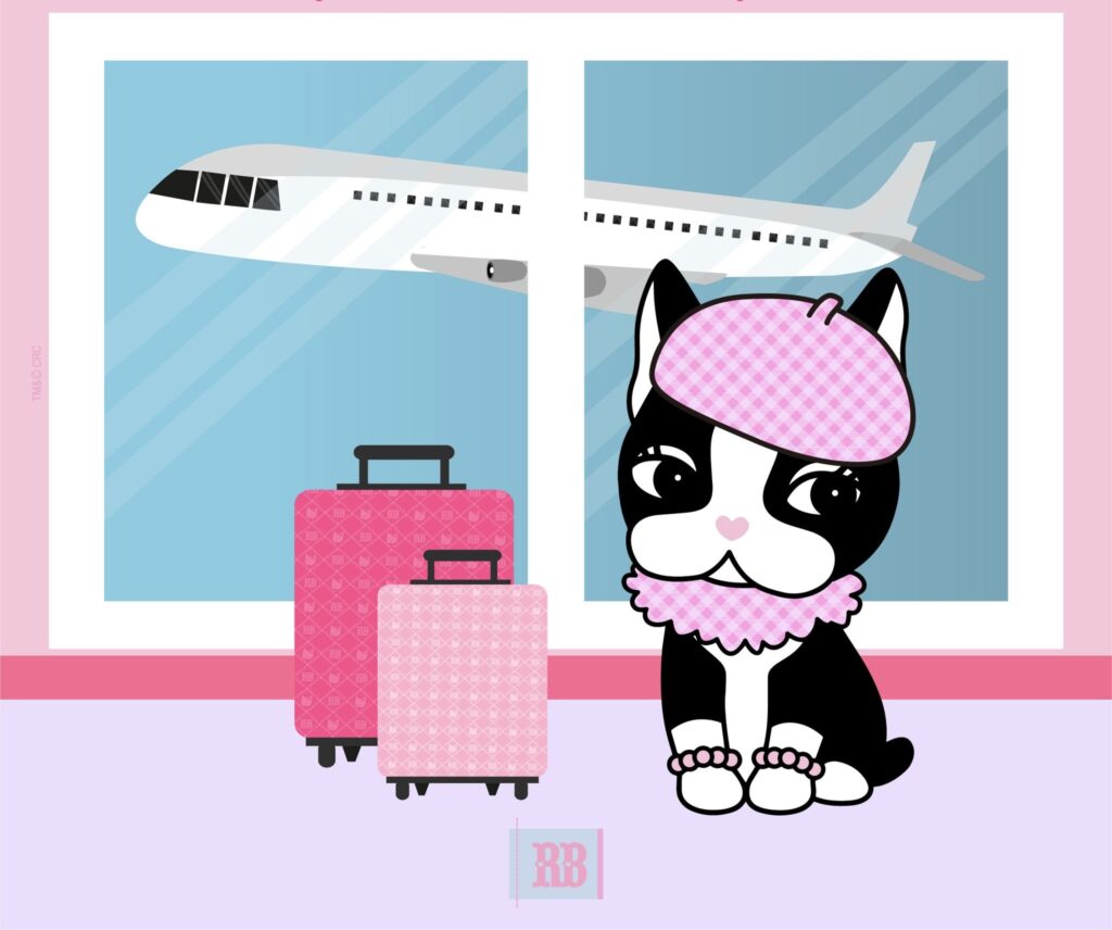 Rebecca Bonbon no aeroporto aguardando o horário de seu embarque para ir curtir as férias.